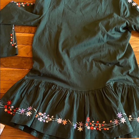 ASOS Petite Dark Green Floral Embroidered Long Sleeve Top - Picture 5 of 5